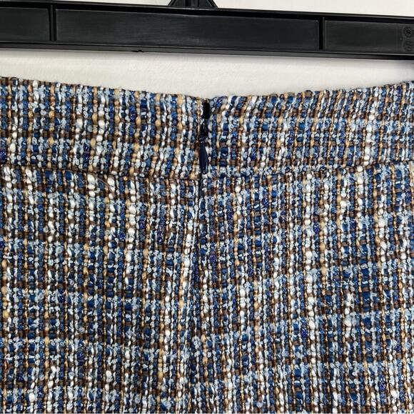 J. Crew Blue Brown Flecked Tweed Pencil Skirt Size 6 - Picture 10 of 16